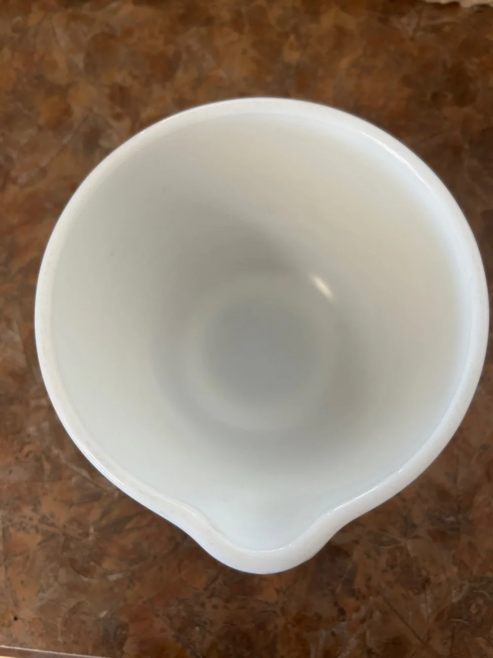 PYREX Vintage Hamilton Beach Milk Glass Mixing Bowl With Spout USA Made
